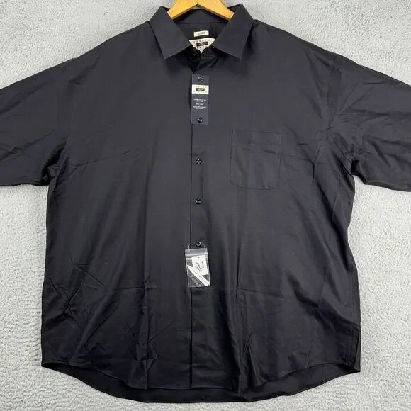 Joseph Abboud Dress Shirt Mens 19 34-35 Black Classic Fit Button Up Pocket NEW